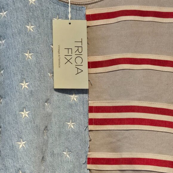 Free People X Tricia Fix Flag Sweatshirt NWT XL MSRP $298 *must have* SOLD OUT - Picture 10 of 14
